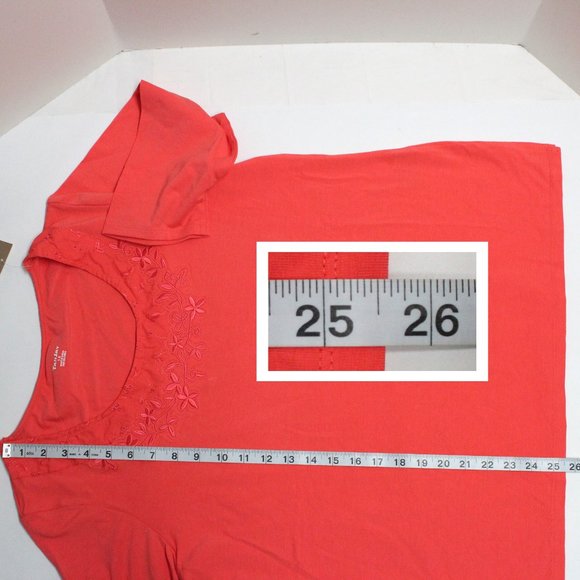 TanJay Papaya Color 1X Women's Pull Over Top - Picture 8 of 11